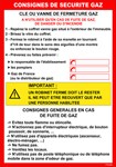Consigne de sécurité gaz