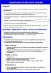 Consignes de sécurité cuisine