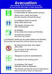 Évacuation salle de classe 2 langues